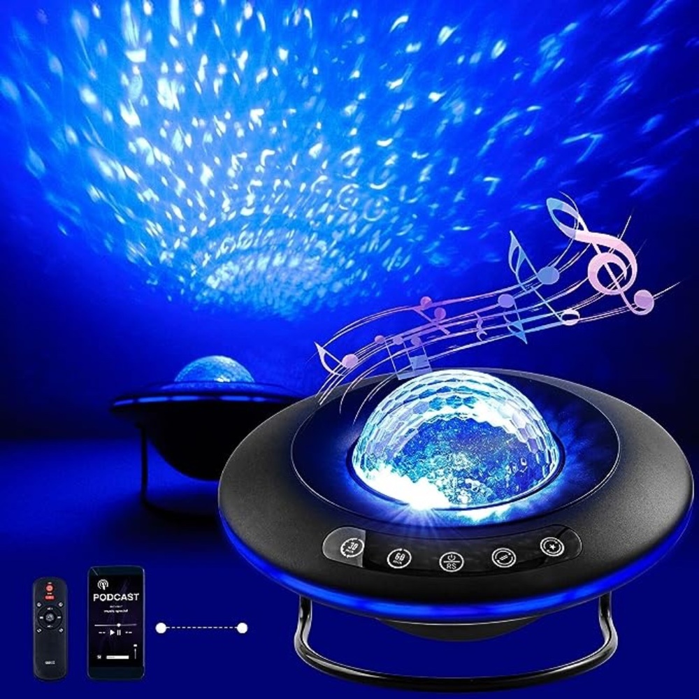 New Galaxy Star Projector Lamp, Bluetooth Speaker Aurora Lighting with Timer